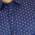 Boss SUPER Kemeja Motif Pria Lengan Pendek Regular Fit 15670 Biru Ungu
