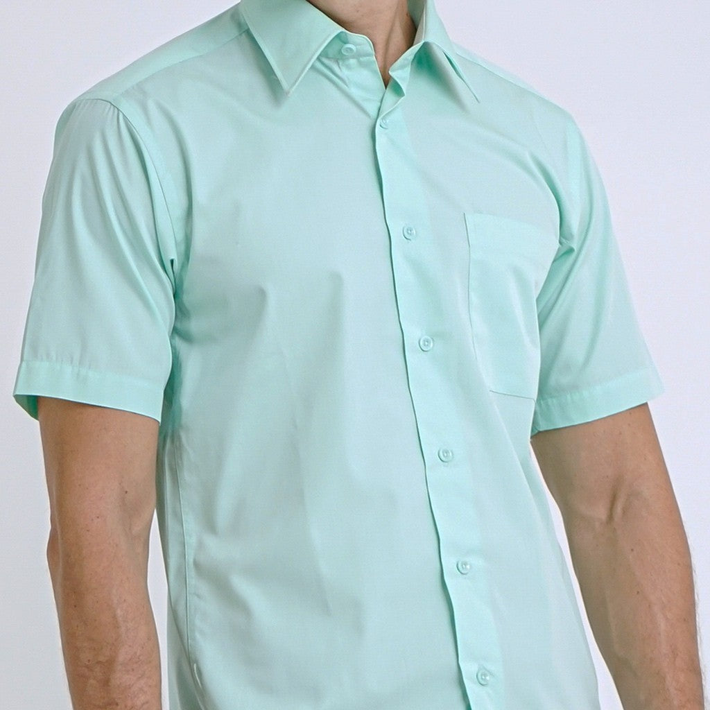 Boss SUPER Men's Short Sleeve Basic Shirt - Mint Green