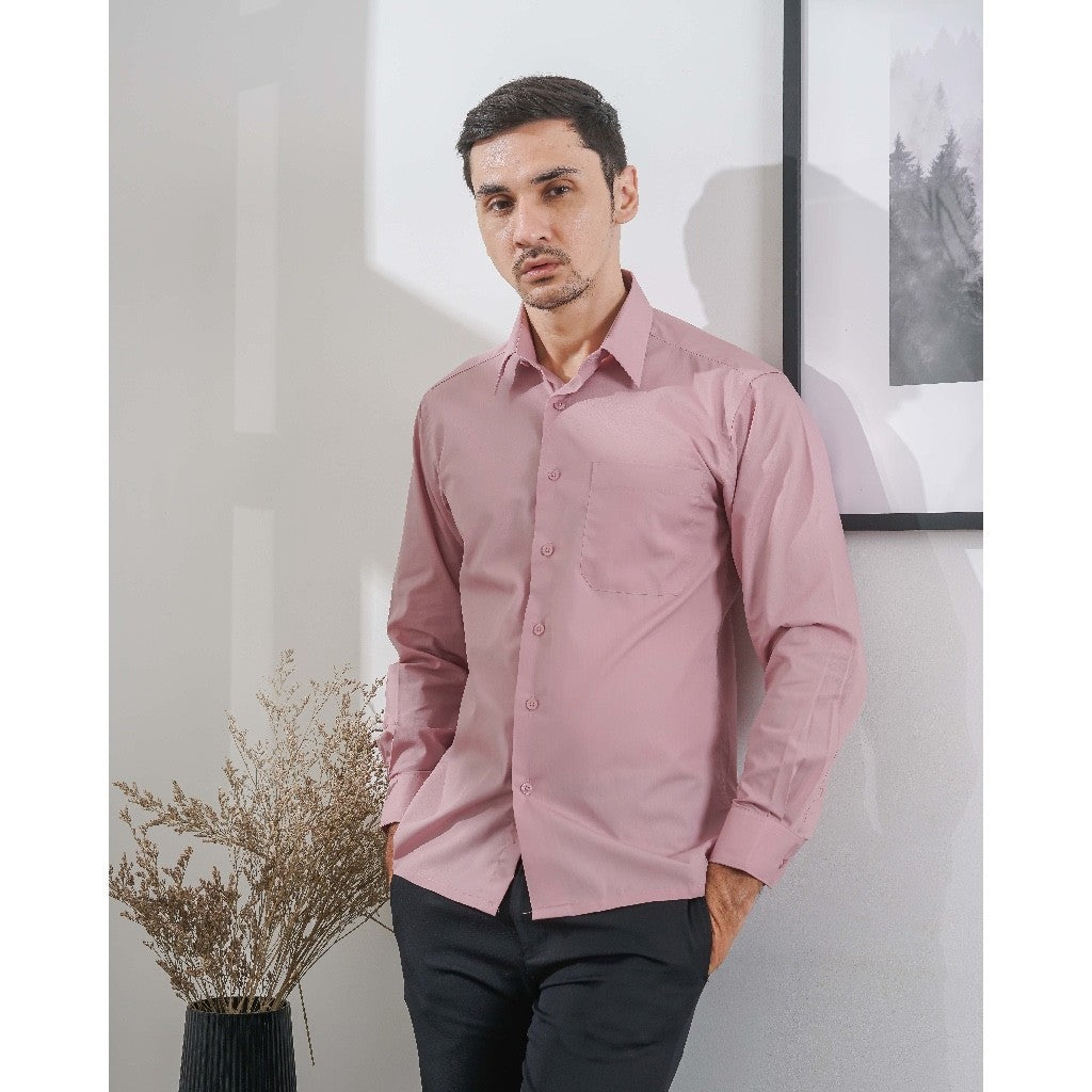 Boss SUPER Men's Long Sleeve Basic Shirt - Dusty Pink