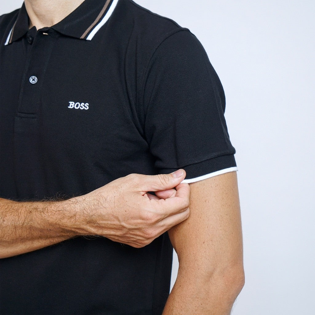 Boss SUPER Kaos Polo / Polo Shirt Pria Regular Fit Hitam