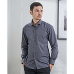 Boss SUPER Kemeja Polos Pria Lengan Panjang Slim Fit Abu 3