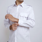 Boss SUPER Men's Pilot Long Sleeve Regular Fit Shirt - White (3199)