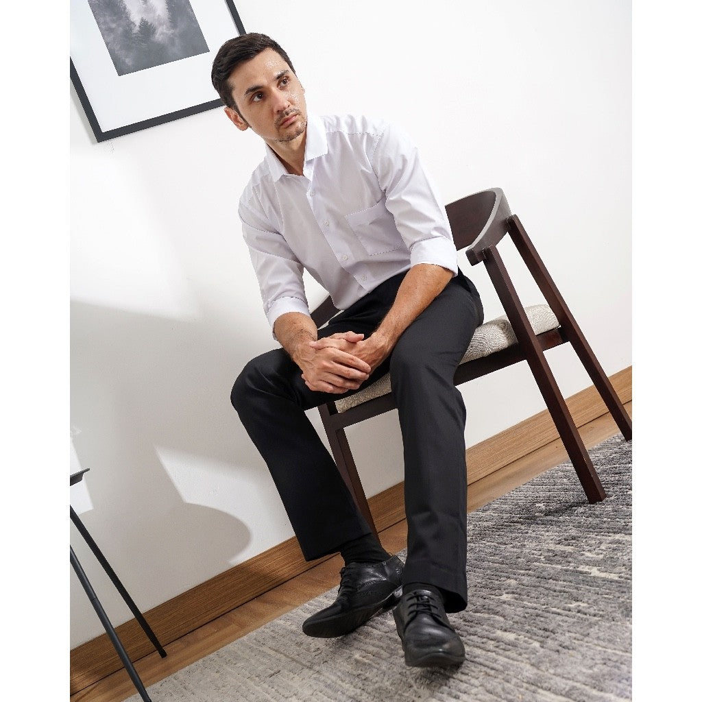 Boss SUPER Celana Panjang Pria Formal Regular Fit HT Hitam