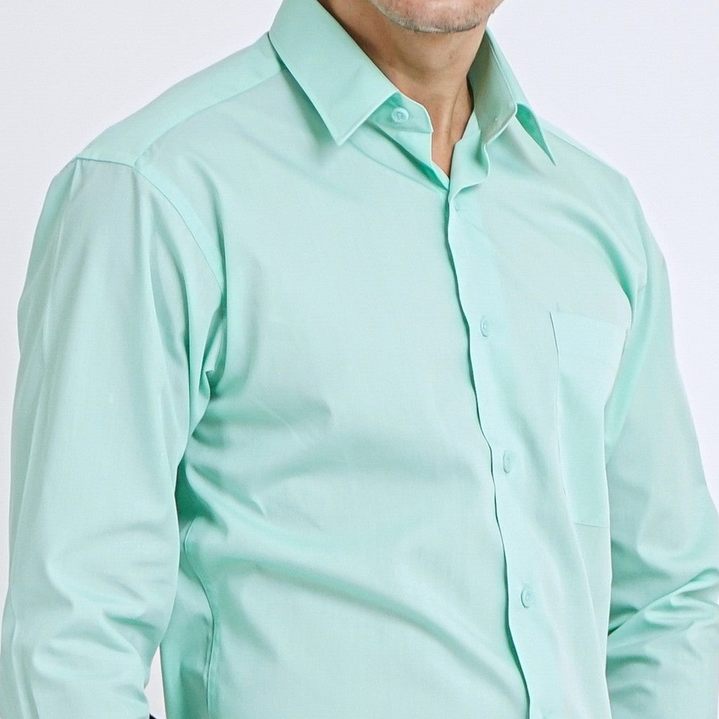 Boss SUPER Men's Long Sleeve Basic Shirt - Mint Green