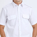 Boss SUPER Kemeja Polos Pria Pilot Pangkat Lengan Pendek Regular Fit 3199 Putih