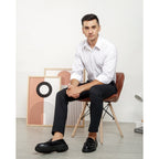 Boss SUPER Celana Panjang Chino Pria Slim Fit Hitam