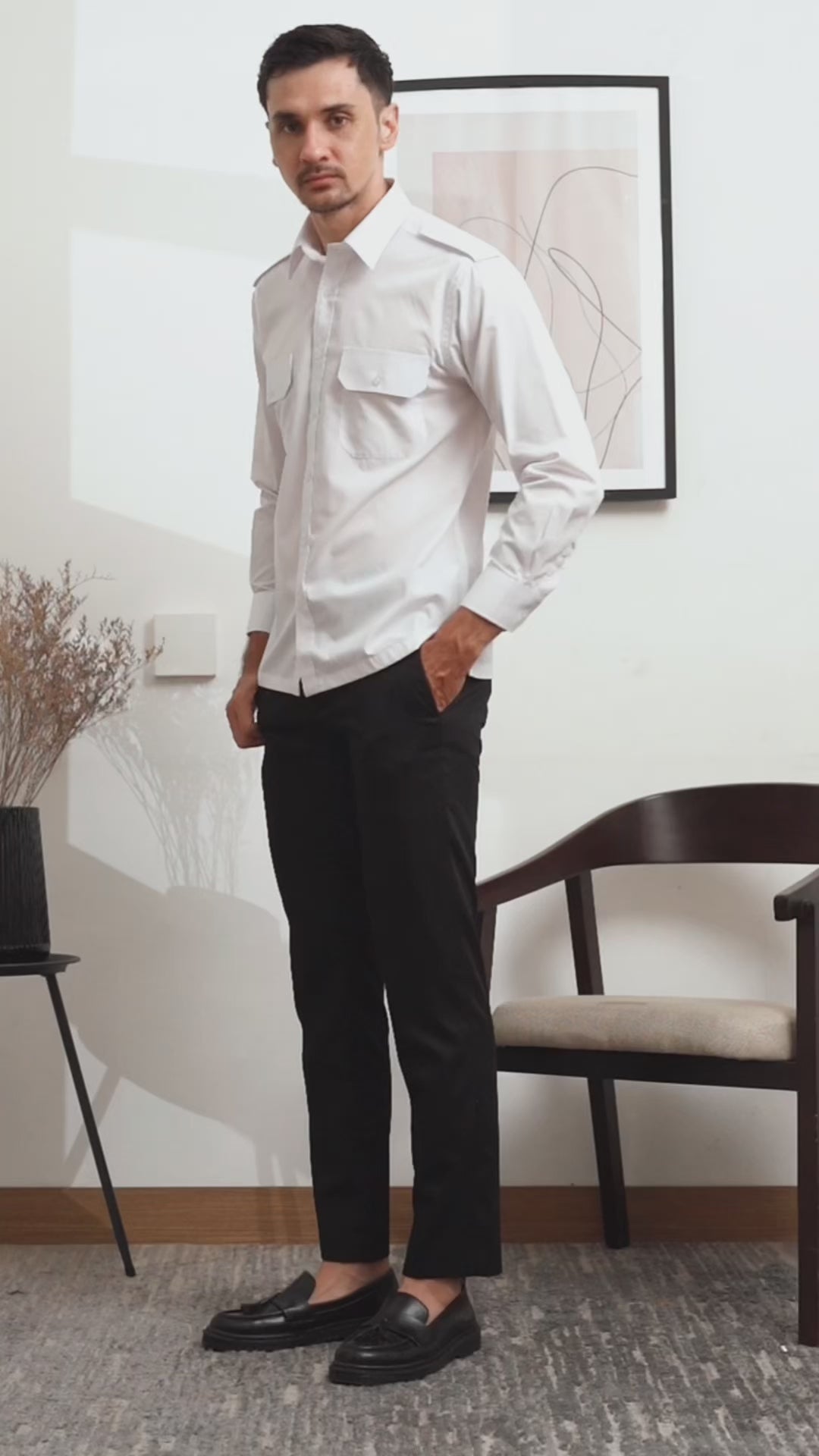Boss SUPER Men's Pilot Long Sleeve Regular Fit Shirt - White (3199)