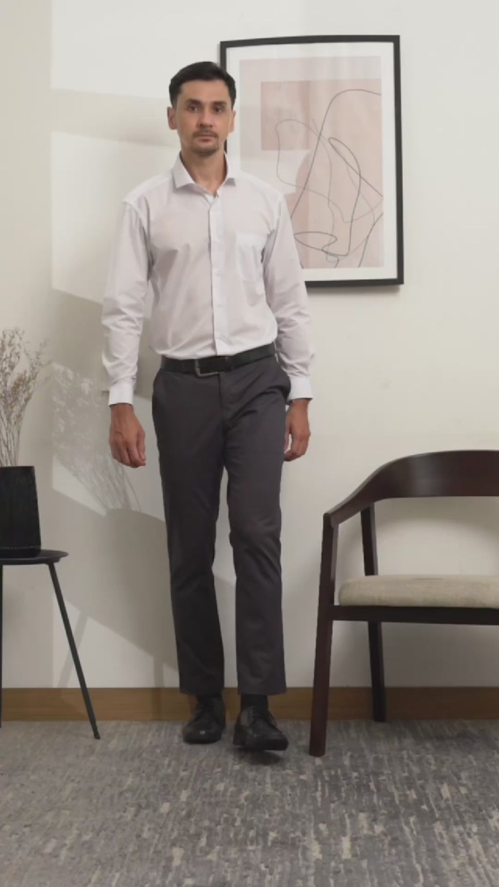 Boss SUPER Celana Panjang Chino Pria Slim Fit Abu