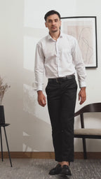 Boss SUPER Men's Formal Slim Fit Trousers - Black (HT)