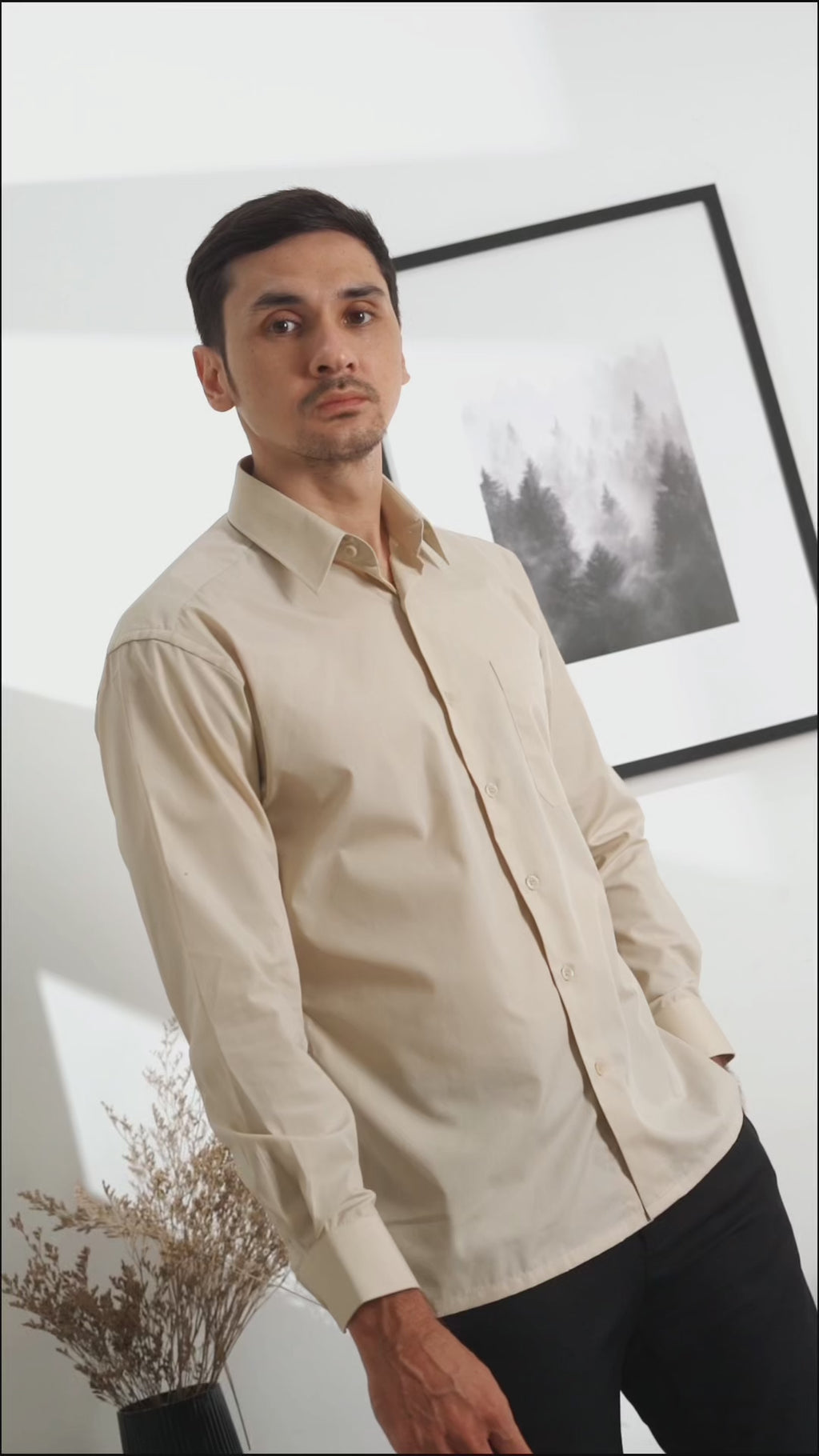 Boss SUPER Men's Long Sleeve Basic Shirt - Brown