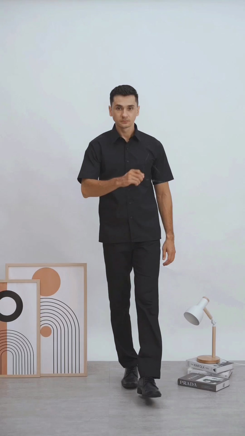Boss SUPER Kemeja Polos Pria Lengan Pendek Regular Fit Hitam