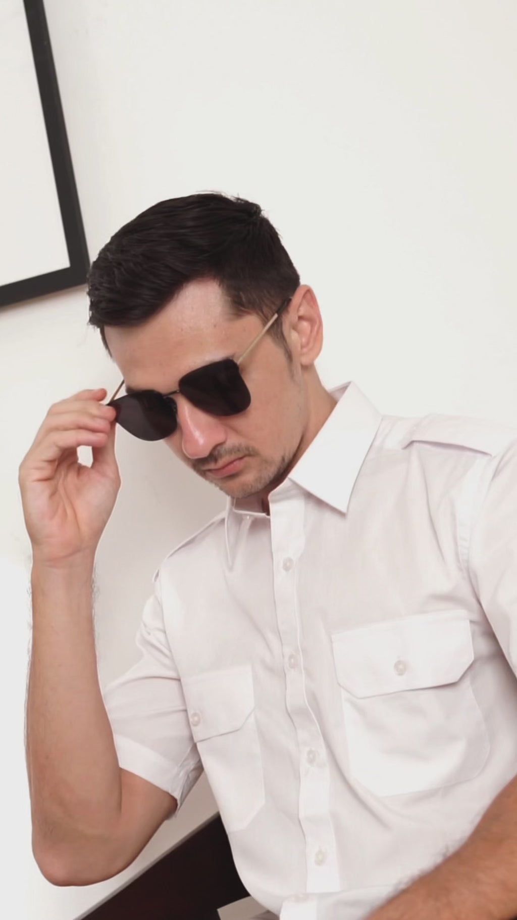 Boss SUPER Kemeja Polos Pria Pilot Pangkat Lengan Pendek Regular Fit 3199 Putih