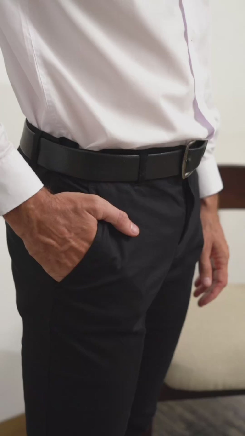 Boss SUPER Celana Panjang Chino Pria Slim Fit Hitam
