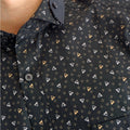 Boss SUPER Men's Printed Short Sleeve Slim Fit Shirt - Brown Blue (1254)