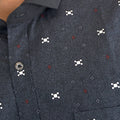 Boss SUPER Kemeja Motif Pria Lengan Pendek Slim Fit 1253