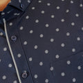 Boss SUPER Kemeja Motif Pria Lengan Pendek Slim Fit 1258 Coklat Biru