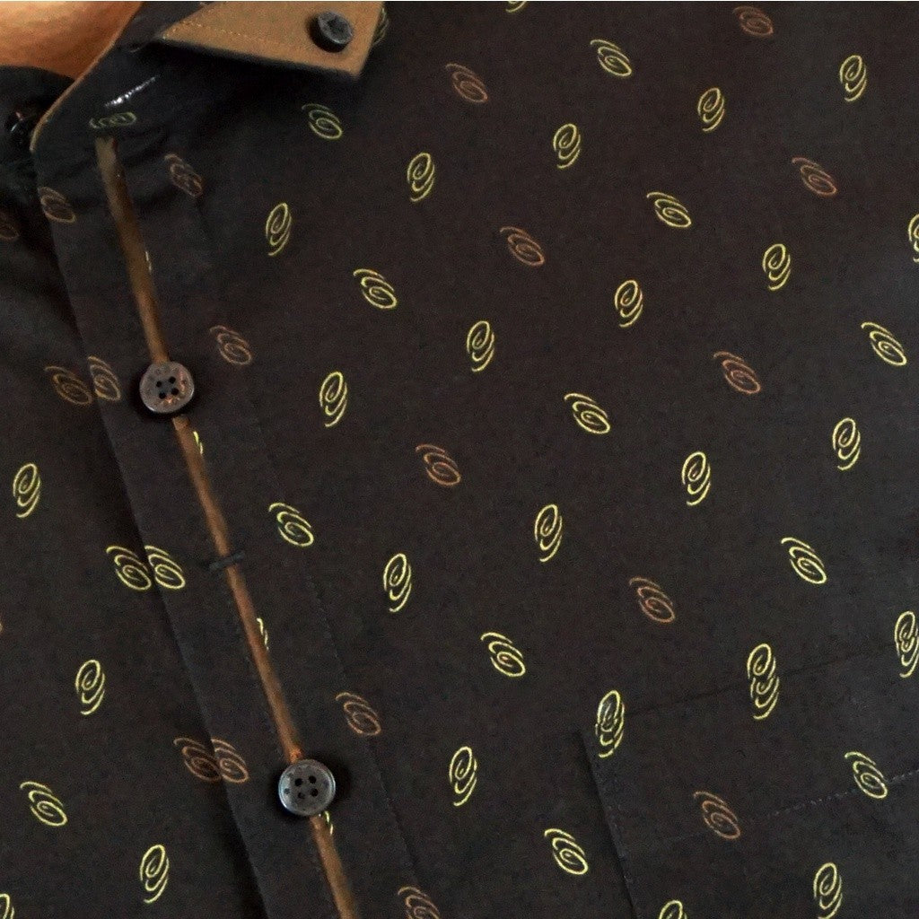 Boss SUPER Kemeja Motif Pria Lengan Pendek Slim Fit 1256
