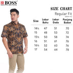 Boss SUPER Kemeja Batik Pria Lengan Panjang Regular Fit