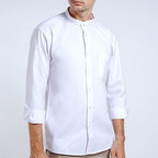 Boss SUPER Kemeja Polos Basic Pria Oxford Shanghai Lengan Panjang Slim Fit OX Putih